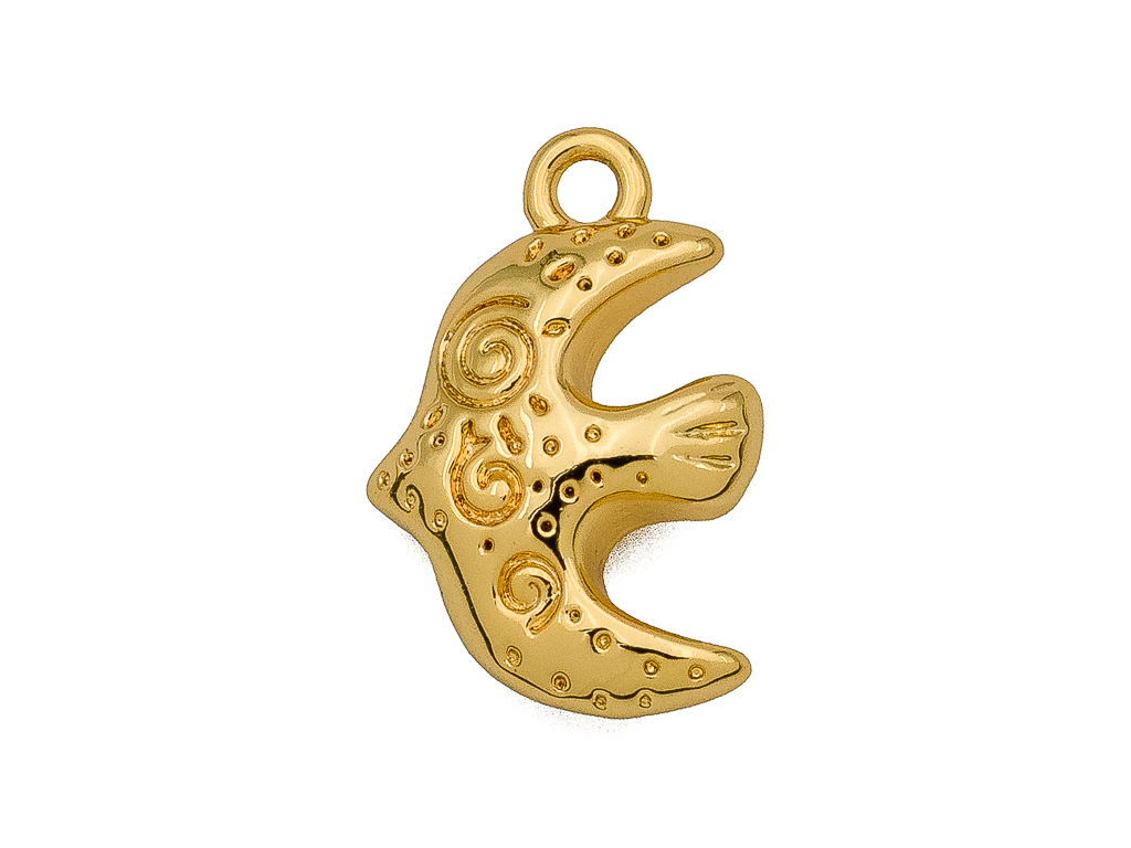 57786-з Подвеска "Птица этника" 13мм, позолота