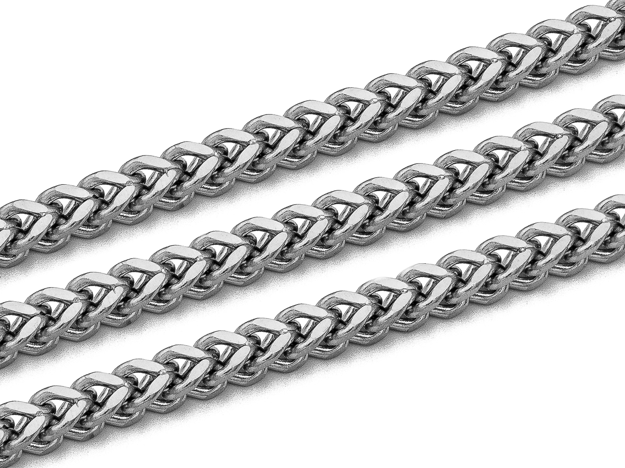 s0143 Цепь панцирная объемная 3,4мм, нерж. сталь, м