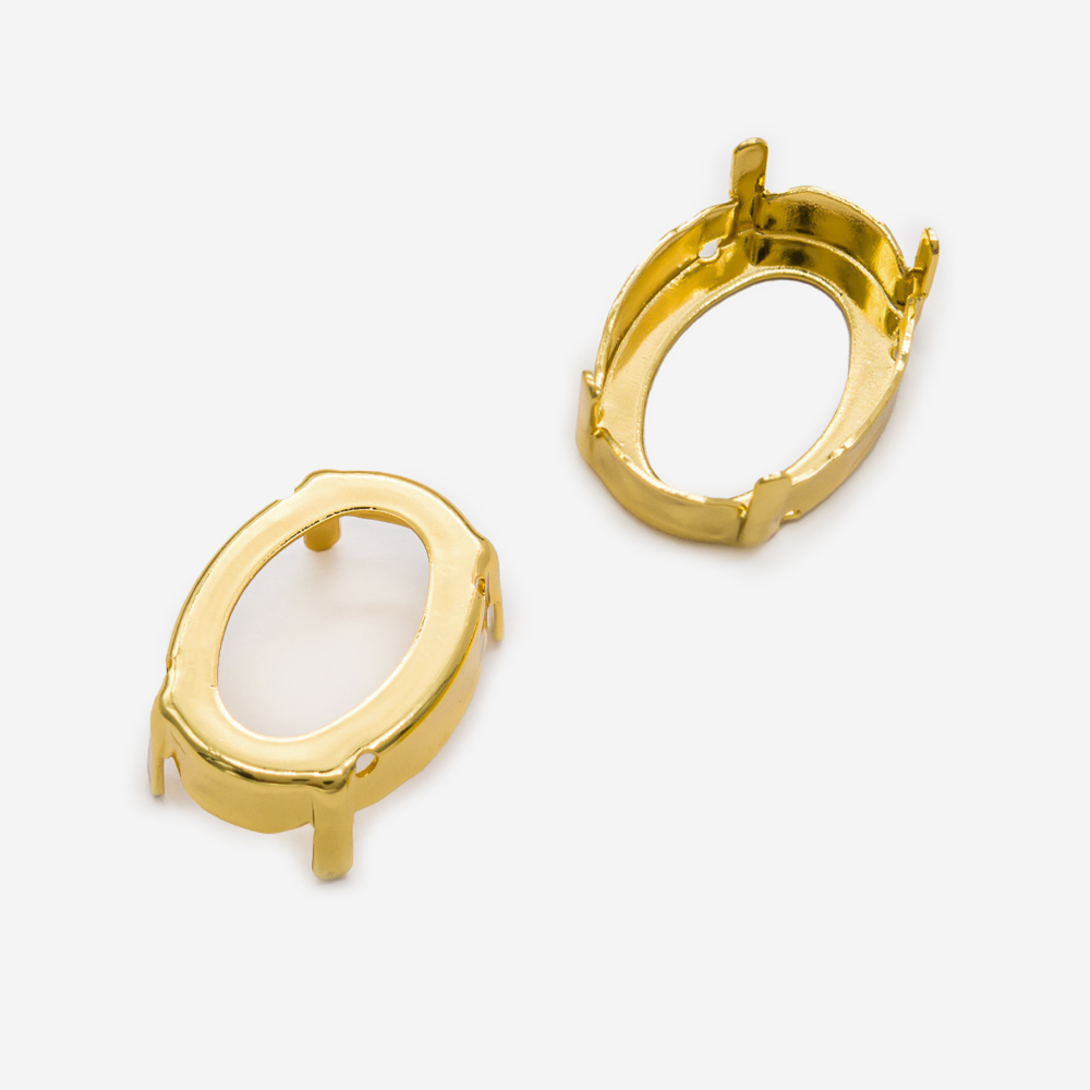 оцо18-з Оправа с цапами для кристаллов овал 18*13, позолота