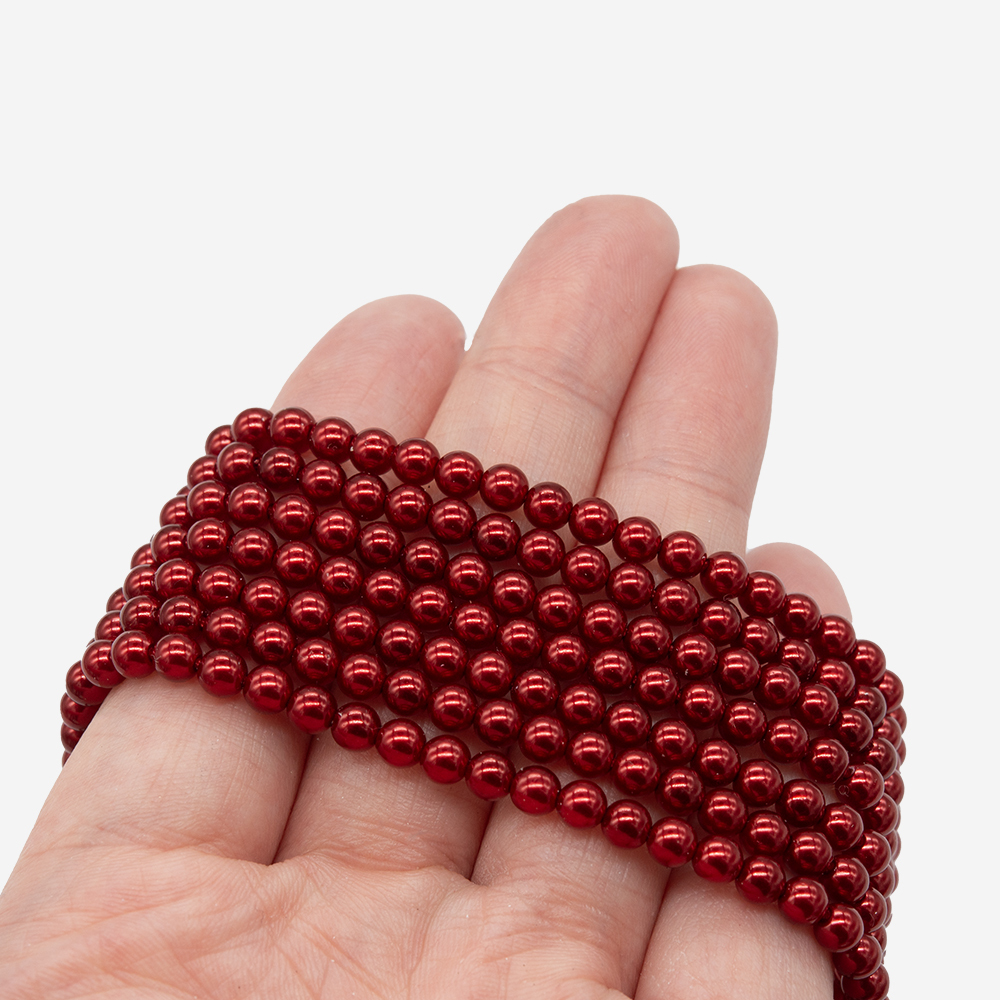 м4-км "Майорка" шар гладкий 4мм, красный металлик, 37см