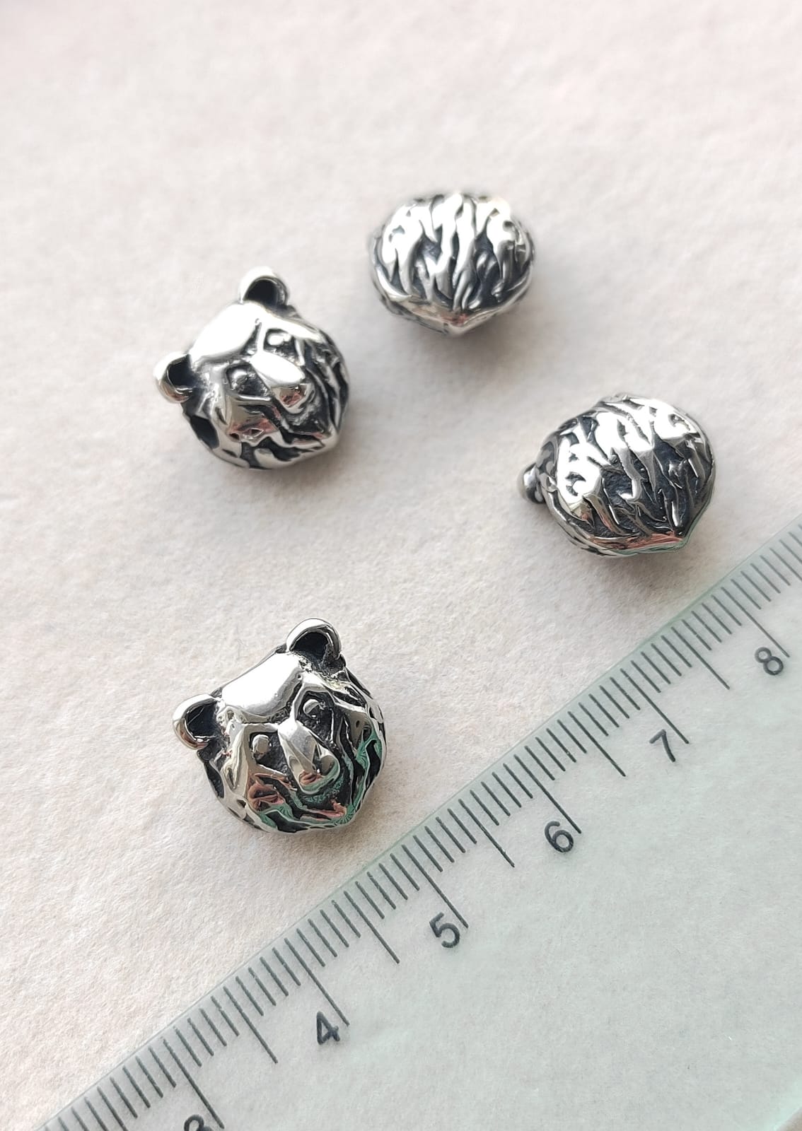 o101 Бусина "Медведь" 13мм, нерж. сталь