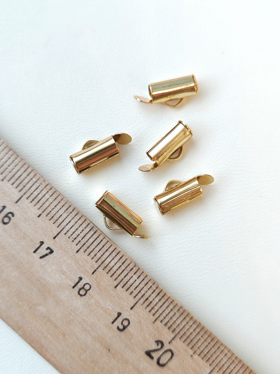 ц104-з Концевик-цилиндр 10*4мм, нерж. сталь с позолотой, шт