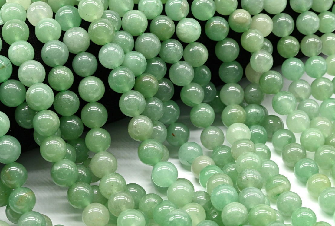 21064-8 Авантюрин зеленый шар гладкий 8мм, 38см