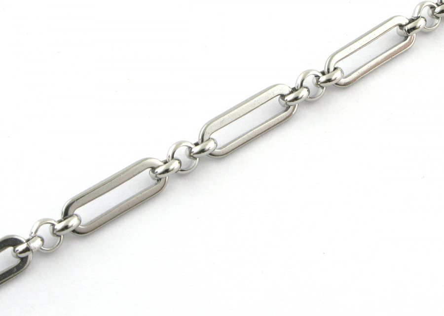m004 Цепь овал-круг звено 13*4мм, нерж. сталь, м
