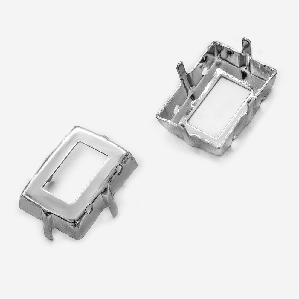 оцп18-р Оправа с цапами для кристаллов прямоугольник 18*13, родий