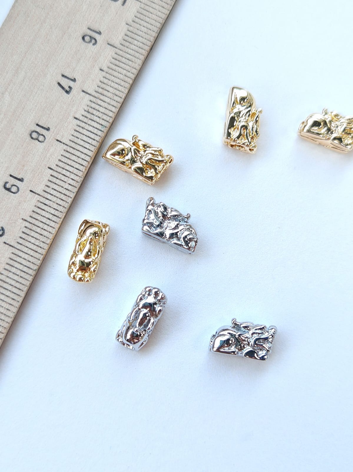 5560-р Бусина "Дракон Пи Яо" 10*5мм, родий