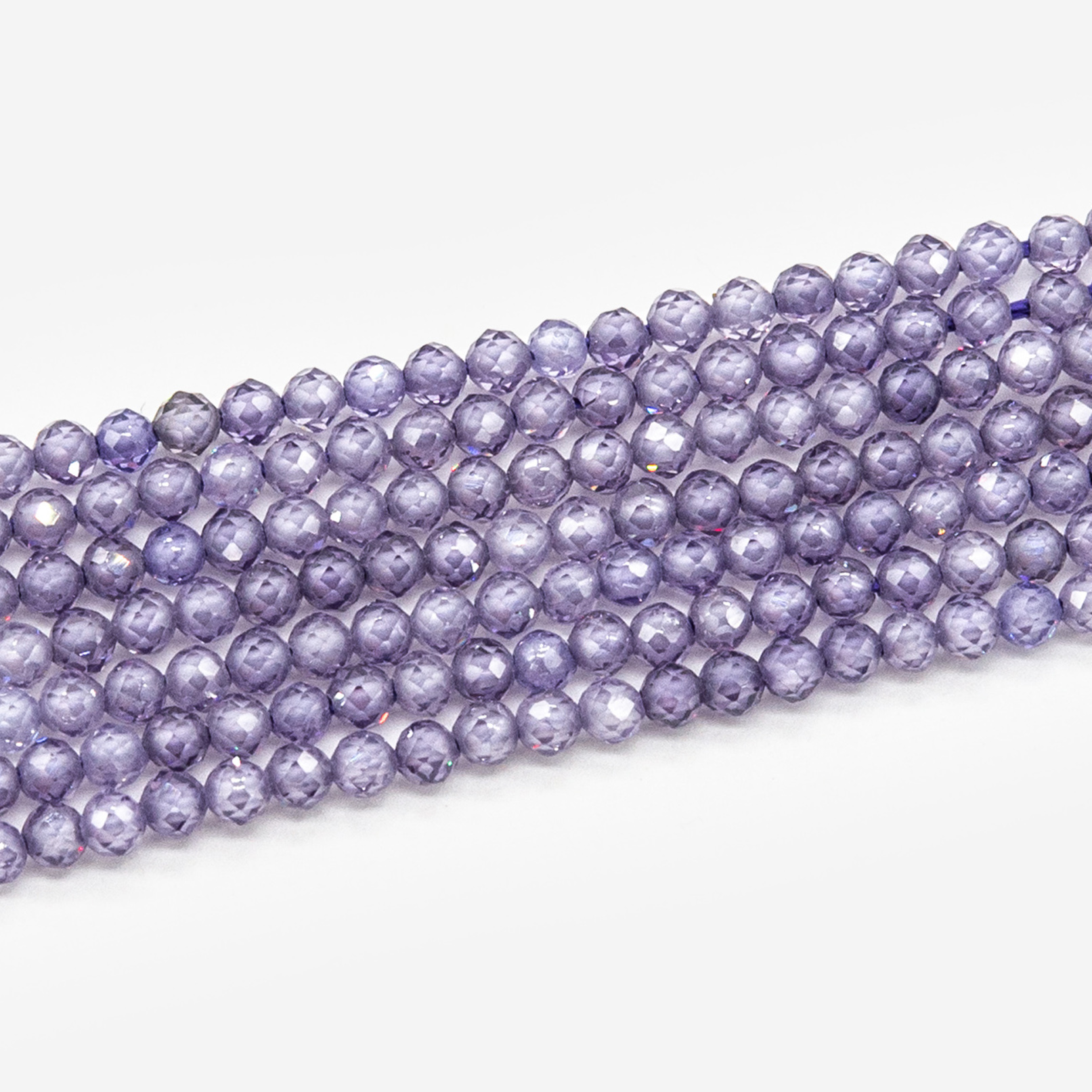 ц4-л Цирконий (фианит) "Лаванда" ювелирной огранки 4мм, 40см 