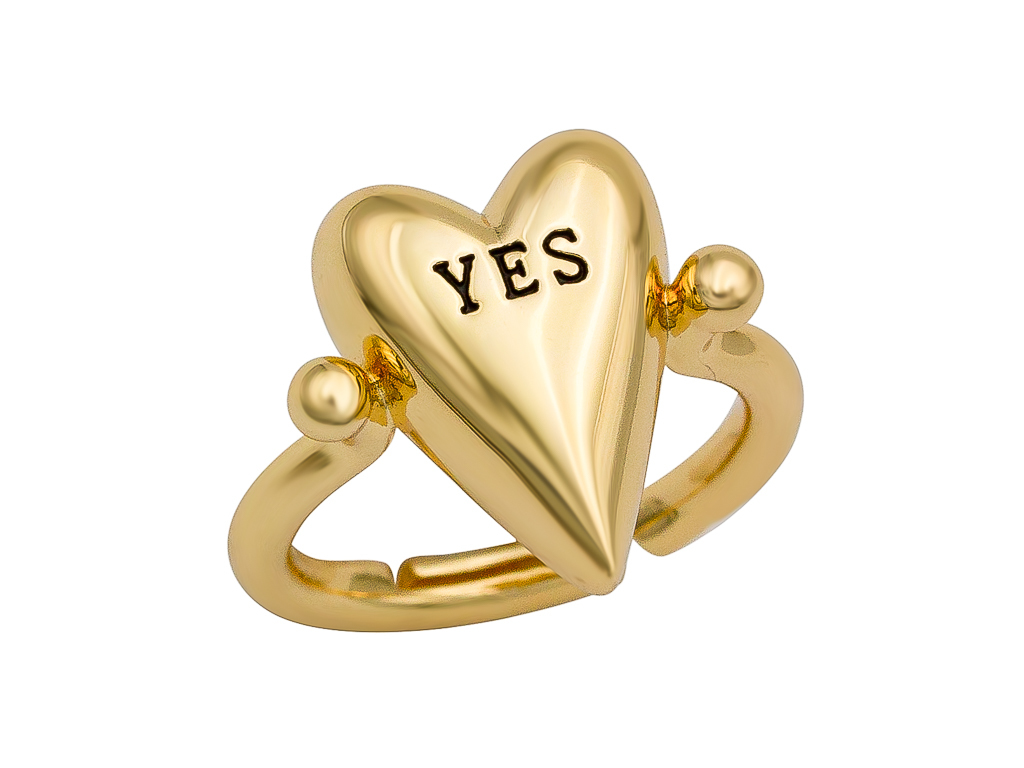 20079-з Кольцо "Сердце YES" 17мм, позолота