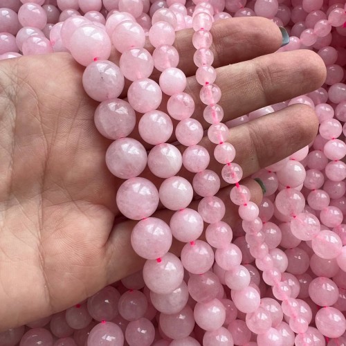 1465-12 Розовый кварц Мадагаскар 12мм, нить 38см