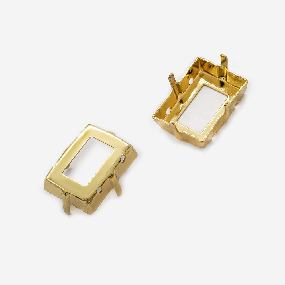 оцп14-з Оправа с цапами для кристаллов прямоугольник 14*10, позолота