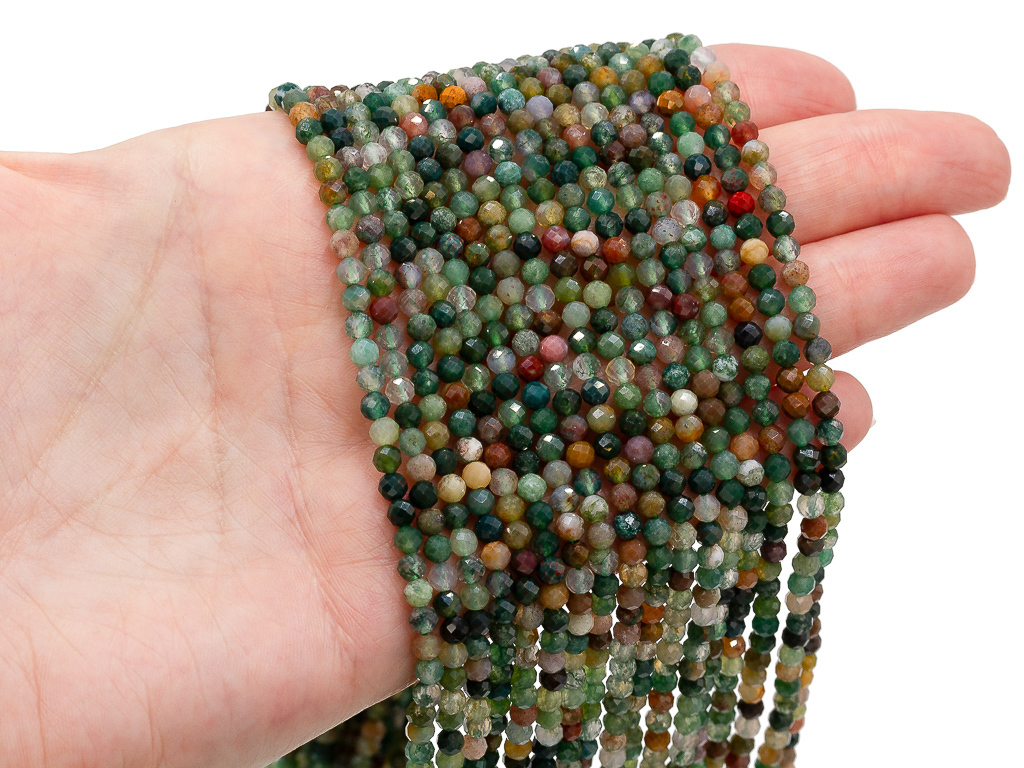 41332-3 Яшма/агат индийский шар огранка 3мм, нить 38см