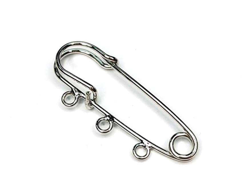 бб30-3р Основа для броши булавка с 3 петлями 30мм, родий