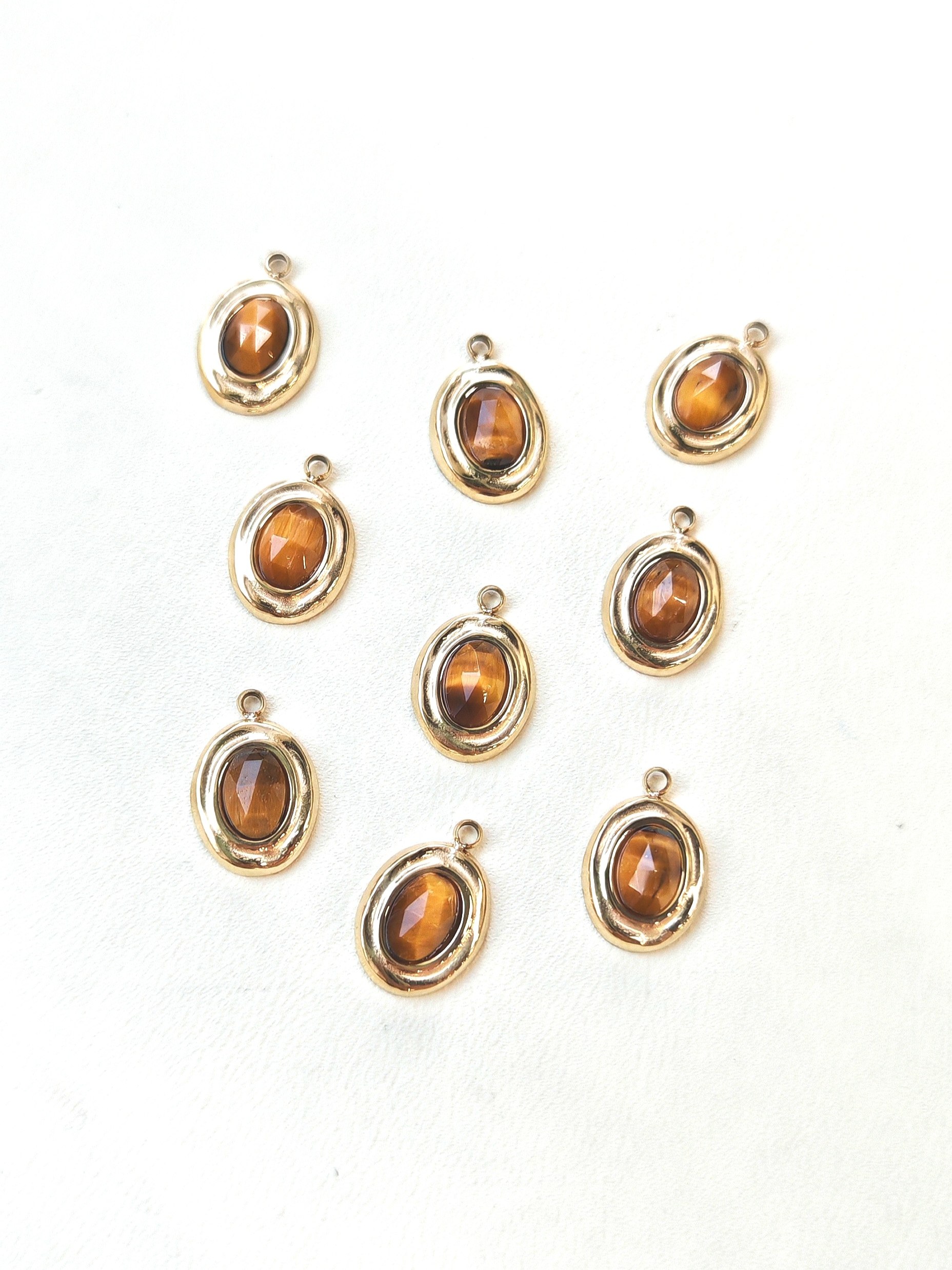 п839-т Подвеска с камнем "Овал" 11*8мм, тигровый глаз