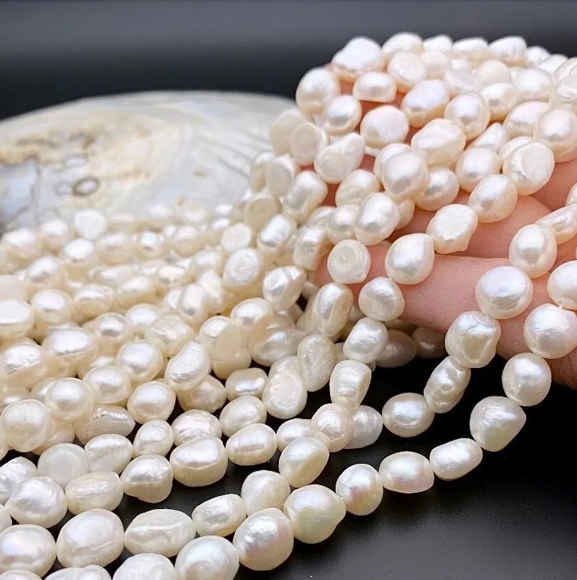 18255 Жемчуг 9*7мм эконом, 35см