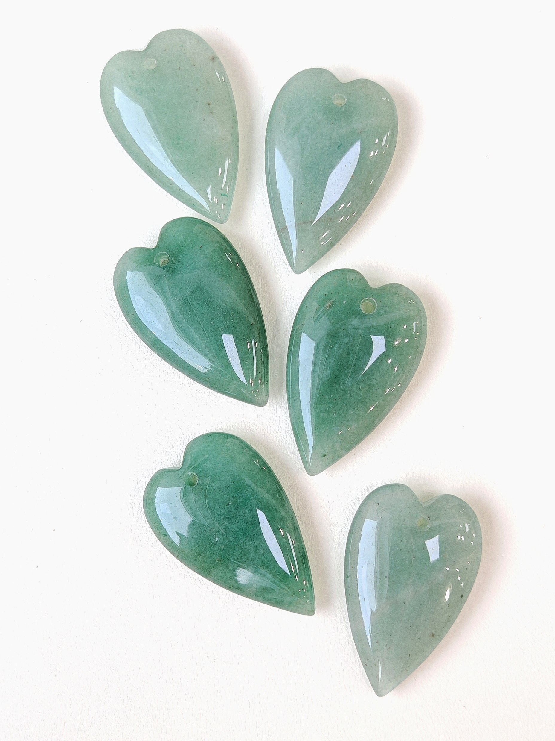 72239-ав Кулон "Вытянутое сердце" из авантюрина 40*25мм