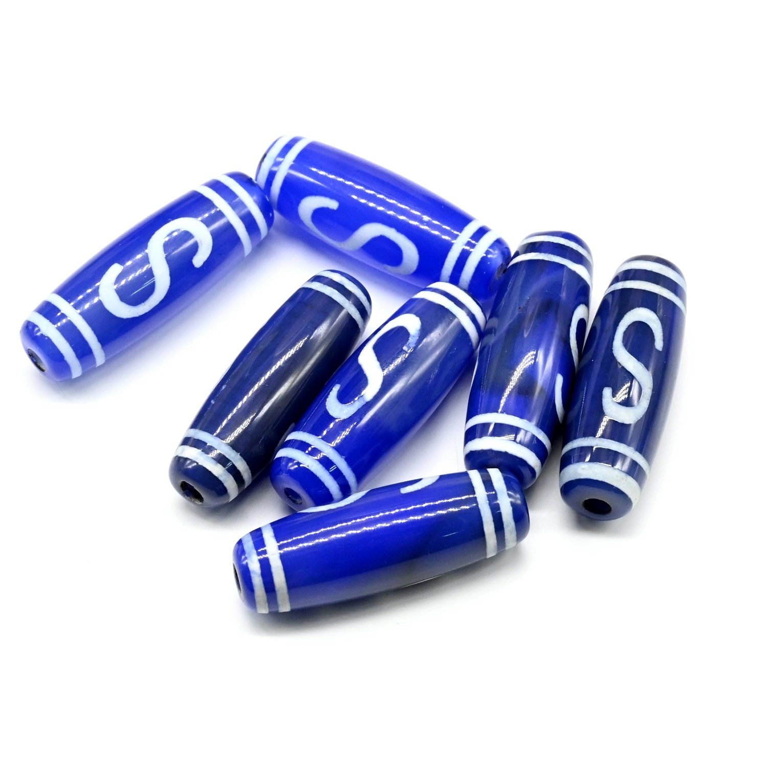 дзи-дкс ДЗИ "Денежный крючок" 30*10мм, синий