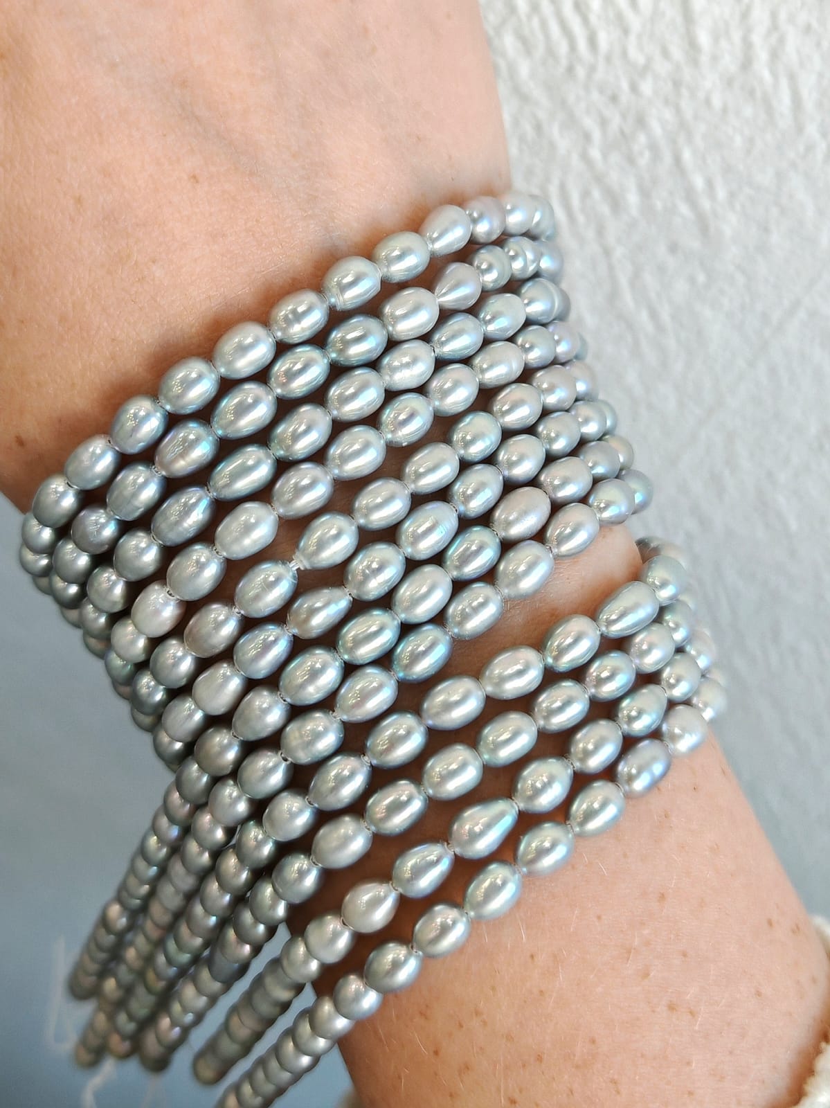 20941 Жемчуг серый рис A+Grade 6*5мм, нить 40см