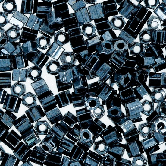 T358 Бисер TOHO Hexagon, размер 11/0, цвет Металлизированный, гематит, 5 грамм