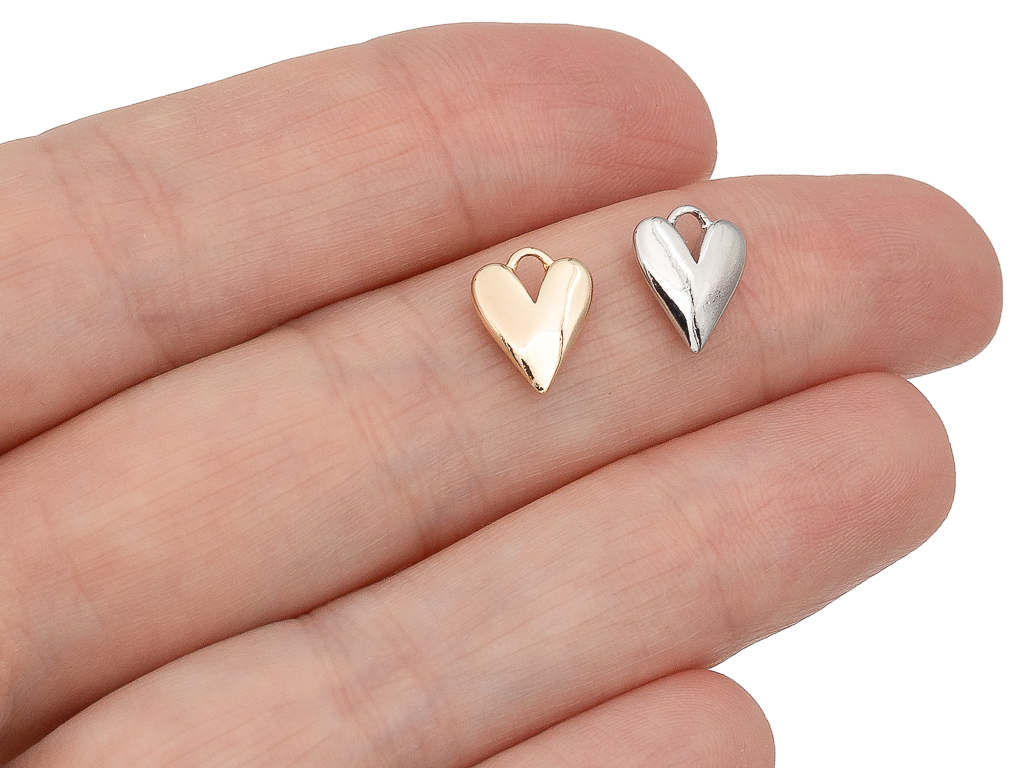 46260-р Подвеска "Сердце вытянутое мини" 10мм, родий