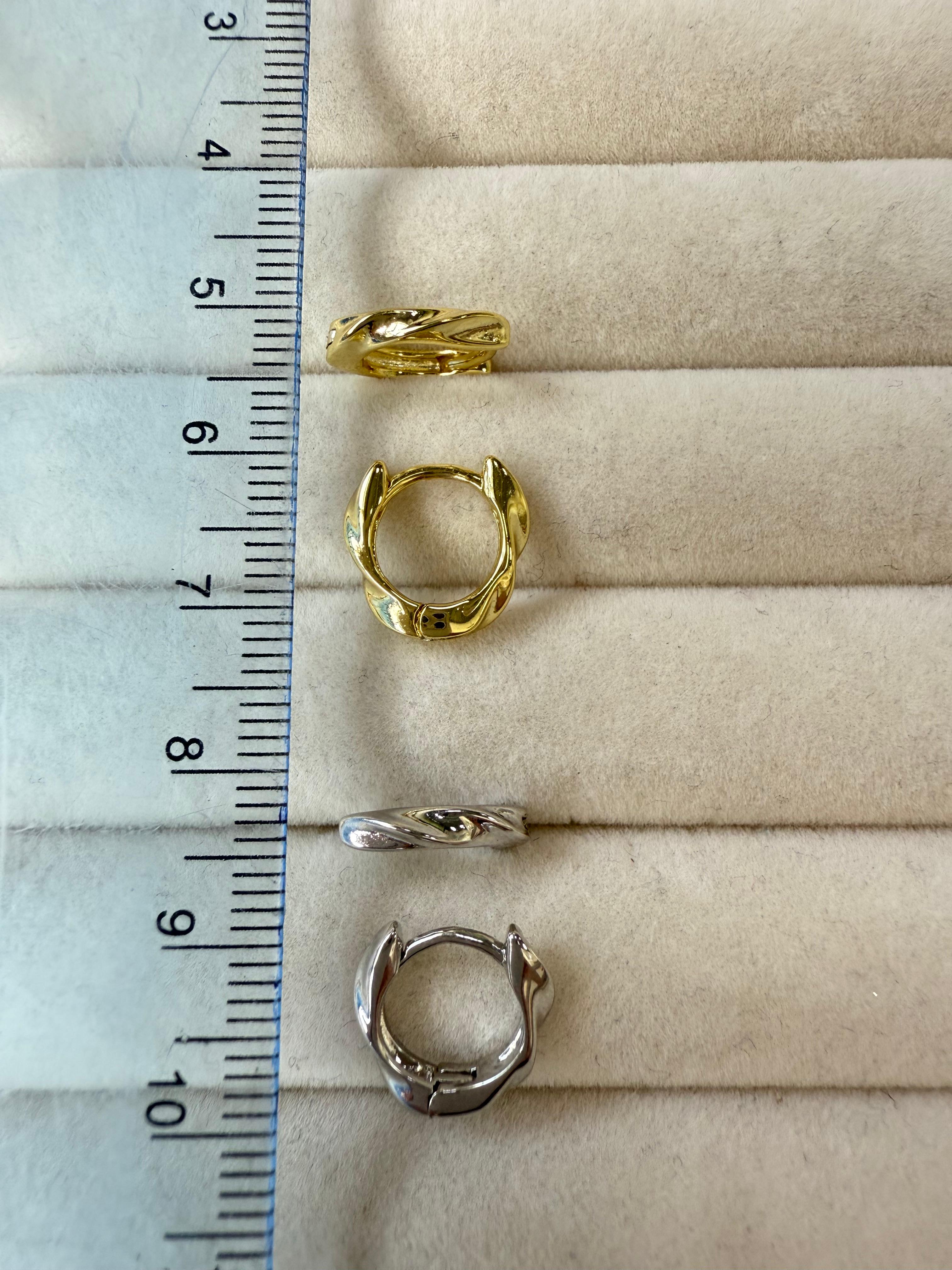 12240-р Швензы Конго перекрученные 12*2,5мм, родий