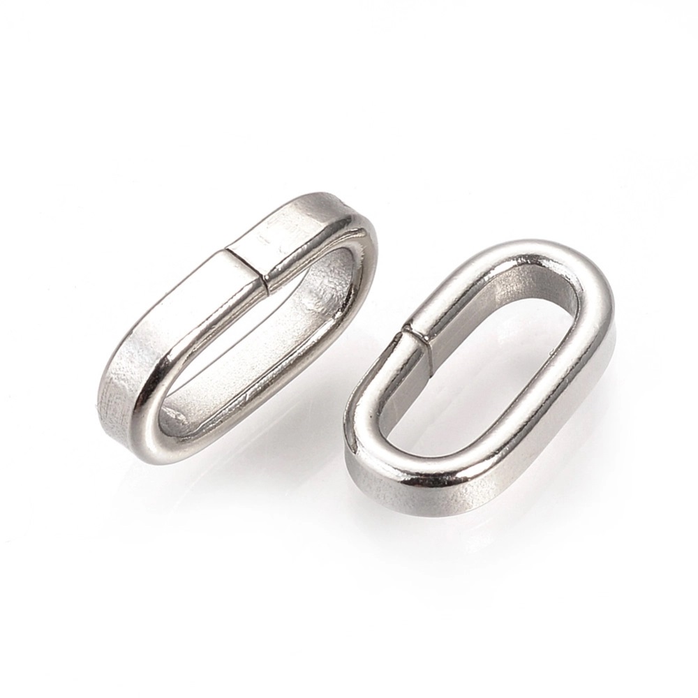 x342-с Соединительное колечко овальное плоское 13*7мм, нерж. сталь, шт