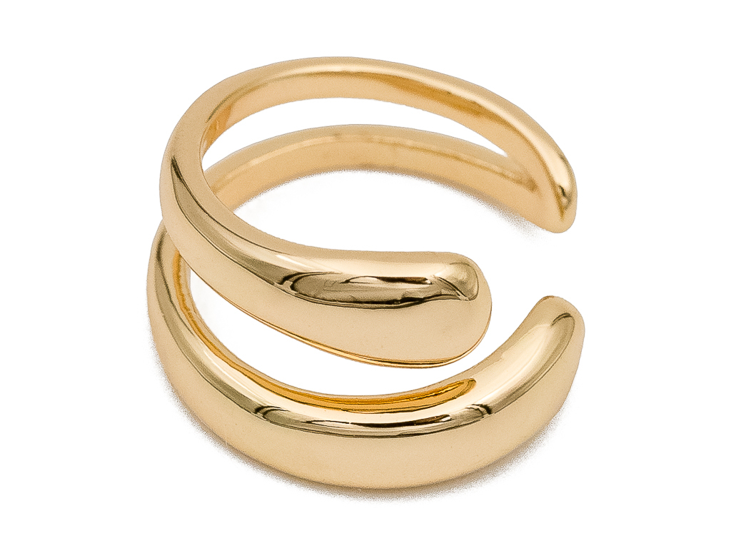 50056-з Кафф двойной объемный 10мм, позолота