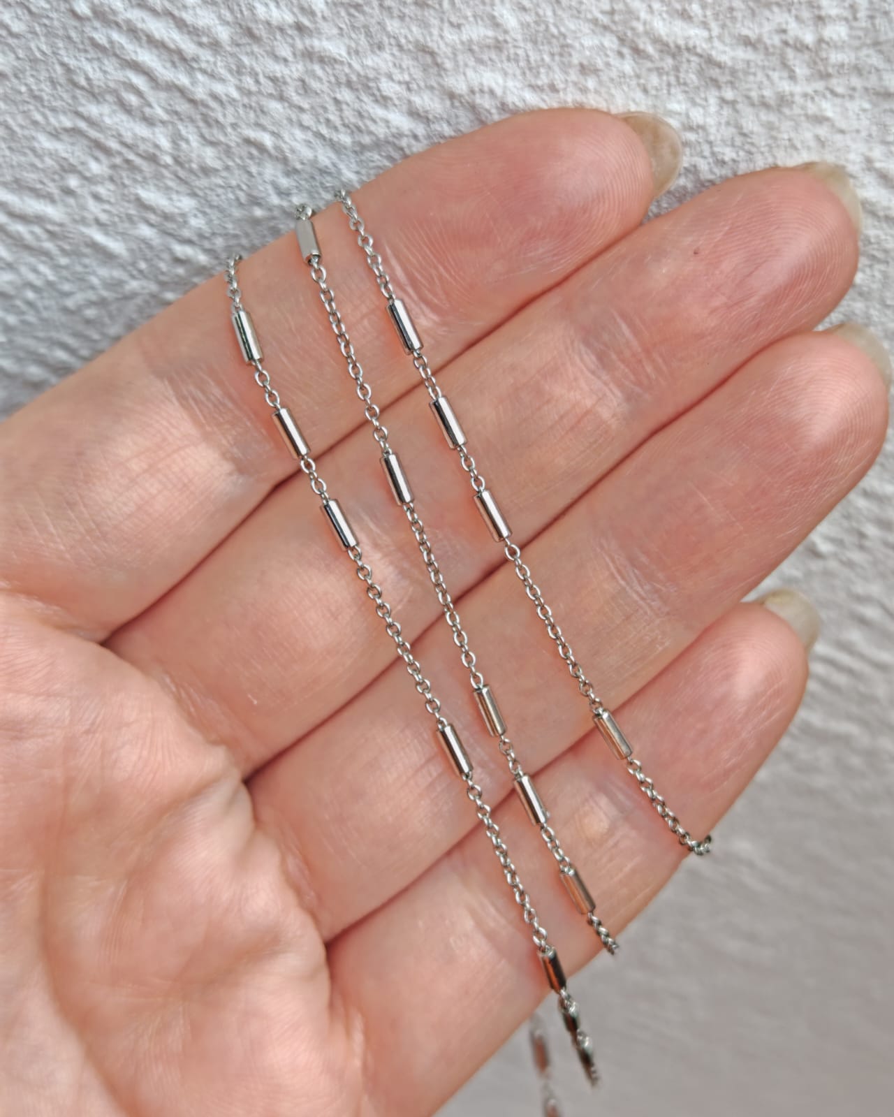 цтр-р Цепь 1,5мм с трубочками 4мм, родий, м