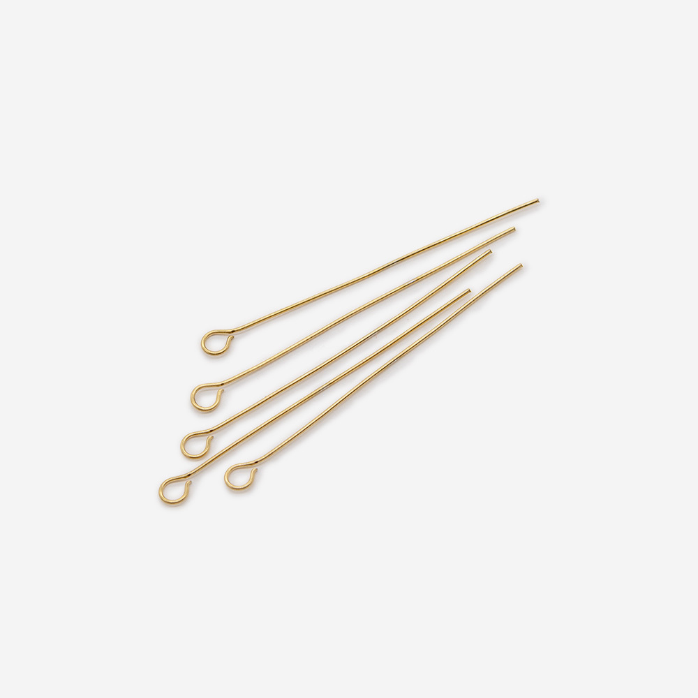 n407-з Пины с петлей 40*0,5мм, нерж. сталь, позолота (уп.10шт)