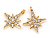 251432-з Подвеска "Северная звезда" с прозрачными фианитами 13*10мм, позолота